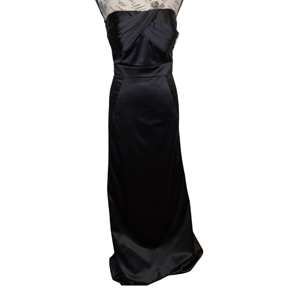 BCBGeneration Satin Black Dress Prom Black Tie Size 2 - Picture 15 of 15